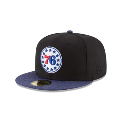 Black Philadelphia 76ers Hat - New Era NBA Shadow Tech 59FIFTY Fitted Caps USA1462053